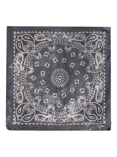 Golden Goose Paisley Print Silk Scarf In Gray