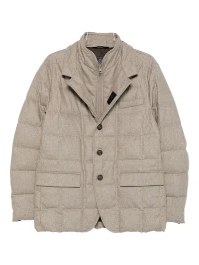 Fay Quilted Grey Jacket With Structured Silhouette In Neutral