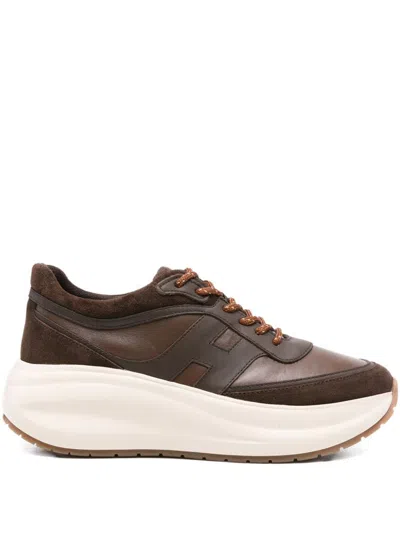 Hogan H696 Suede Sneakers In Brown