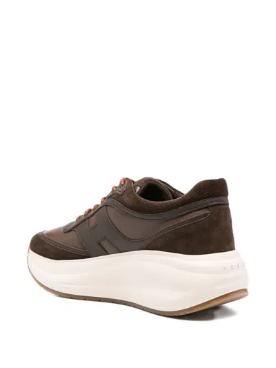 Hogan H696 Suede Sneakers In Brown