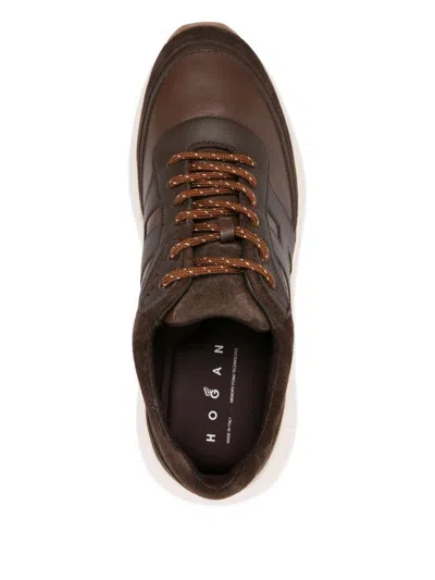 Hogan H696 Suede Sneakers In Brown