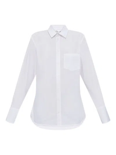 Victoria Beckham White Cotton Shirt With Back Detail In White