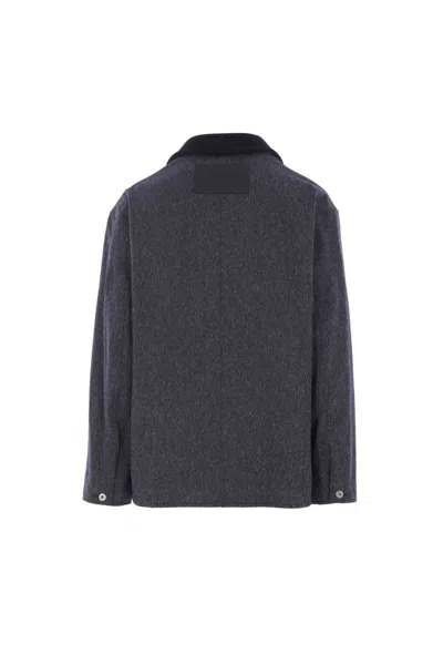 Jil Sander Long Sleeve Casual Jacket In Blue