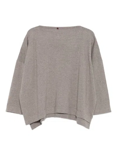 Daniela Gregis Wool Boat-neck Sweater In Gray