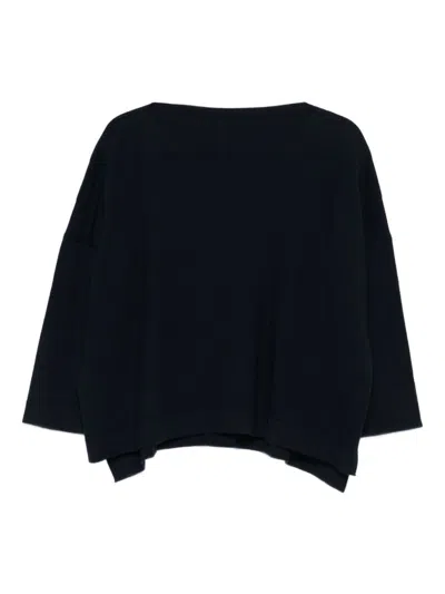 Daniela Gregis Wool Boat-neck Sweater In Black