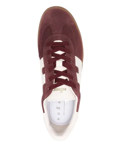 Hogan Stylish Leather Sneakers Suede Finish In Red