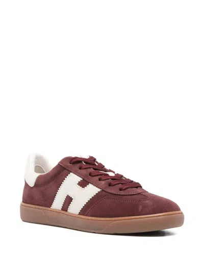 Hogan Stylish Leather Sneakers Suede Finish In Red