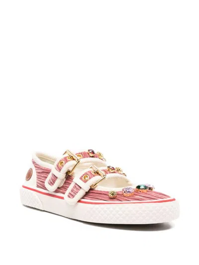 Valentino Dollyboard Buckled Sneakers In Multi