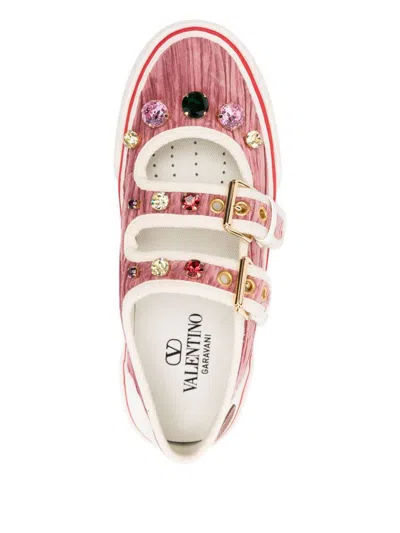 Valentino Dollyboard Buckled Sneakers In Multi