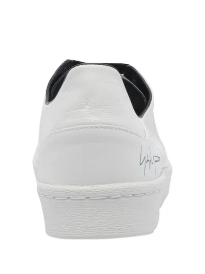Y-3 Premium Leather Sneakers With Rubber Shell Toe In White