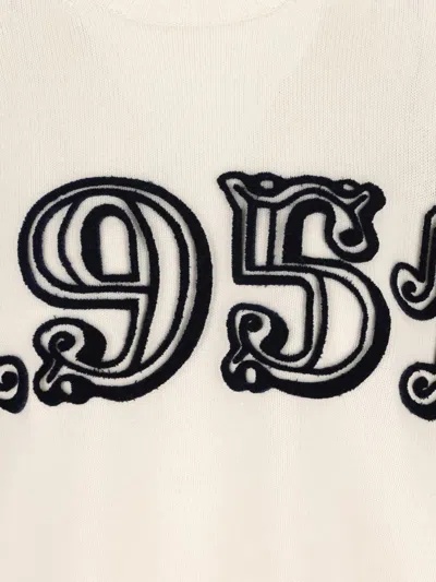 Max Mara Logo-embellishment Crew-neck Sweater In White