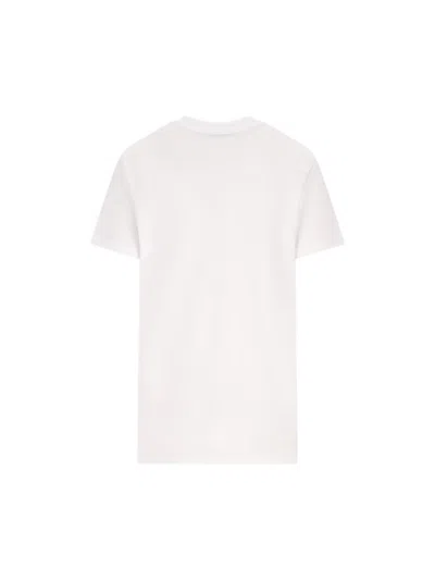 Max Mara Crew Neck Graphic Print Top In White