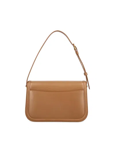 Saint Laurent Mini Leather Solferino Satchel In Brown