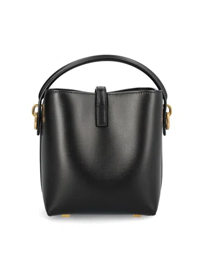 Saint Laurent Le 37 Mini Leather Bucket Bag In Black