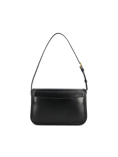 Saint Laurent Medium Solferino Leather Shoulder Bag In Black