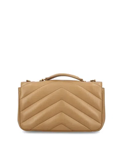 Saint Laurent Loulou Small Ysl Shoulder Bag In Quilted Leather In Brown