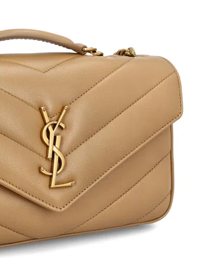 Saint Laurent Loulou Small Ysl Shoulder Bag In Quilted Leather In Brown
