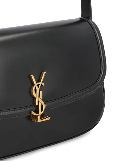 Saint Laurent Medium Solferino Leather Shoulder Bag In Black