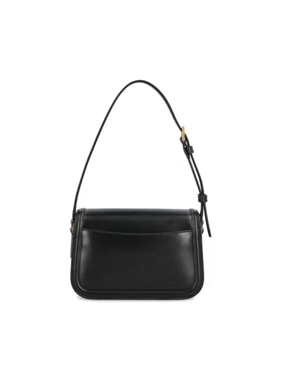 Saint Laurent Medium Solferino Leather Shoulder Bag In Black