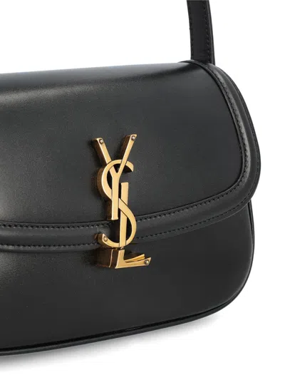Saint Laurent Medium Solferino Leather Shoulder Bag In Black