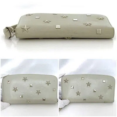 Pre-owned Jimmy Choo Gray Leather Long Wallet (bi-fold) ()
