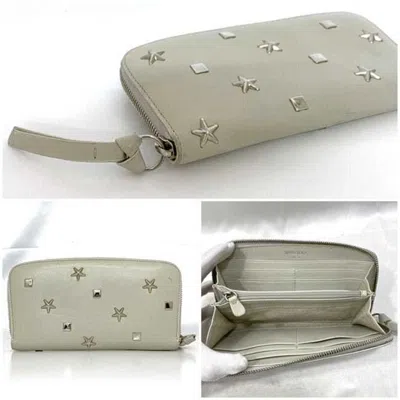 Pre-owned Jimmy Choo Gray Leather Long Wallet (bi-fold) ()