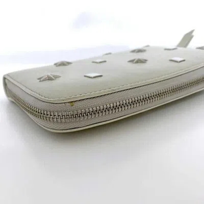 Pre-owned Jimmy Choo Gray Leather Long Wallet (bi-fold) ()