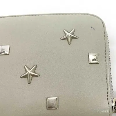 Pre-owned Jimmy Choo Gray Leather Long Wallet (bi-fold) ()