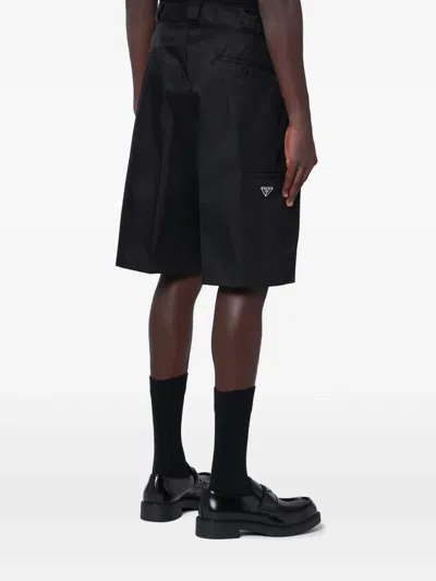 Prada Casual Shorts With Pockets And Loops In Black