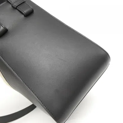 Pre-owned Loewe Black Leather Cotton Canvas Shoulder Bag ()