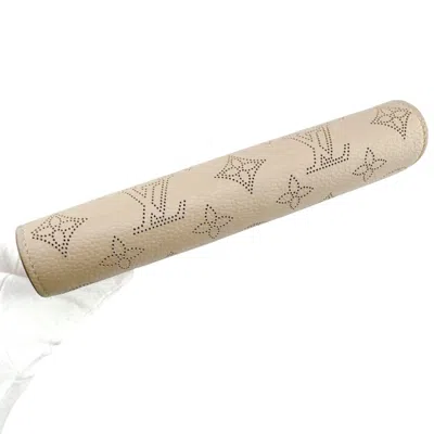 Pre-owned Louis Vuitton Beige Galle Monogram Mahina Leather Long Wallet (tri-fold) ()