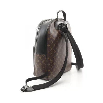 Pre-owned Louis Vuitton Black Brown Coated Canvas Monogram Pvc Leather Backpack ()