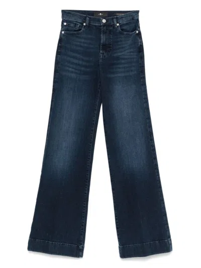 Seven Wide-leg Jeans With Concealed Fly In Brown