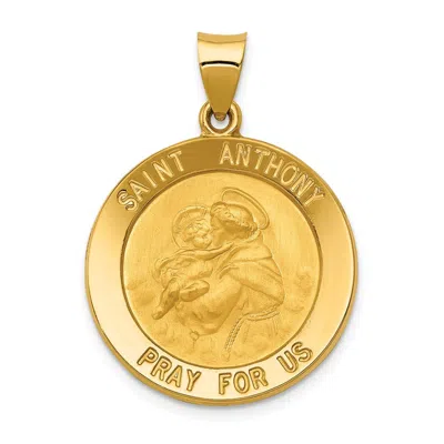 Diamond2deal 14k Yellow Gold Saint Anthony Medal Hollow Pendant In Yellow