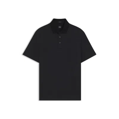 Hugo Boss Mens Black Beckham X Boss Regular-fit Short-sleeve Cotton And Silk-blend Polo Xl In Black
