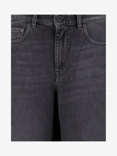 Ag Jeans Wide Fit Dark Grey Jeans With Five-pocket Design And Belt Loops In Multi