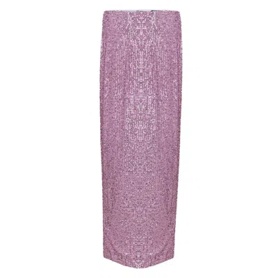 Tom Ford Lilac Sequins Long Skirt In Pink