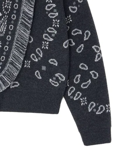Alanui Bandana Wool And Cashmere Cardi-bomber In Black