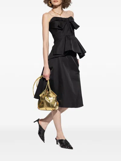 Alexander Mcqueen Ruffled Satin Skirt In Black