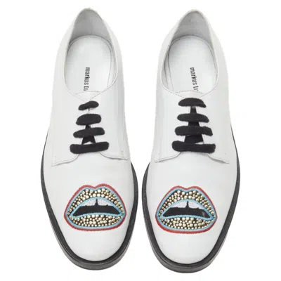 Markus Lupfer Marklupfer Signature Studded Embroide Lips Leather Brogue In Animal Print