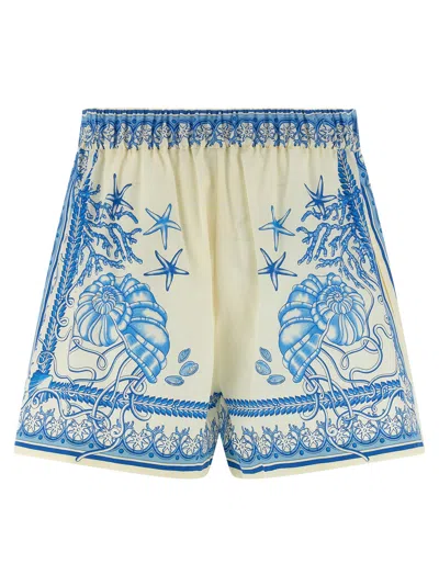 Versace Elastic Waistband Baroque Print Shorts In Multi