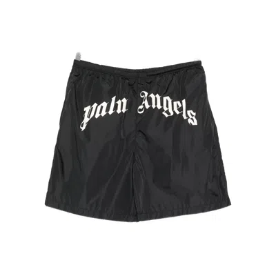 Palm Angels Logo-print Swim Shorts In Black