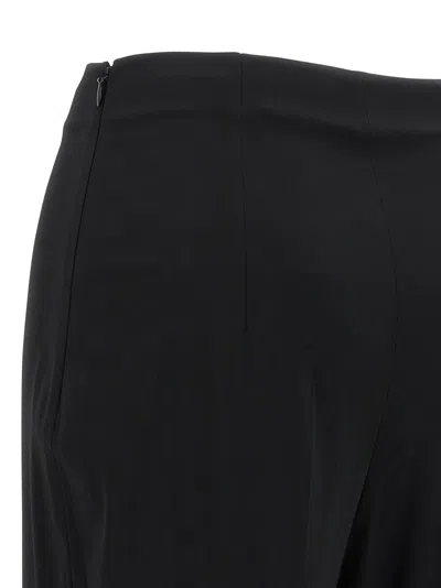 Alberta Ferretti Flared High Waist Trousers With Beaded Embellishments In Black