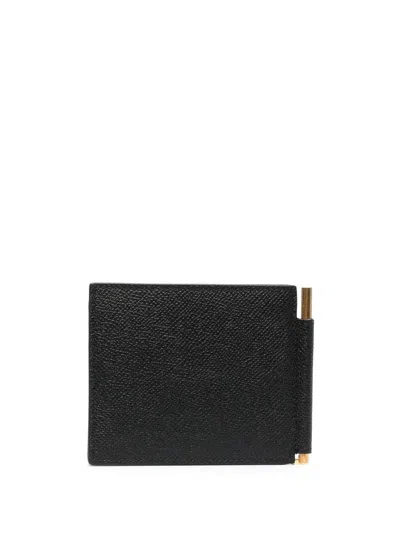 Tom Ford Garnet Leather Wallet With Logo