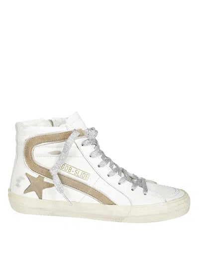 Golden Goose Slide Classic Leather Upper And List Suede Star In White