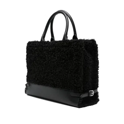 Twinset Twin-set Textured Black Handbag In Black