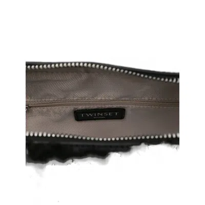Twinset Twin-set Textured Black Handbag In Black