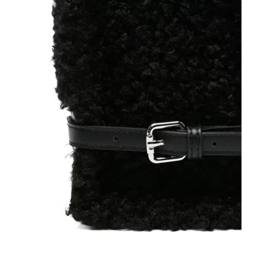 Twinset Twin-set Textured Black Handbag In Black