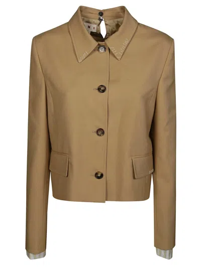 Marni Jacket Box Flap Pockets In Gold