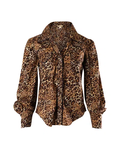 Johanna Ortiz Leopard Print Shirt In Animal Print Cotton In Animal Print